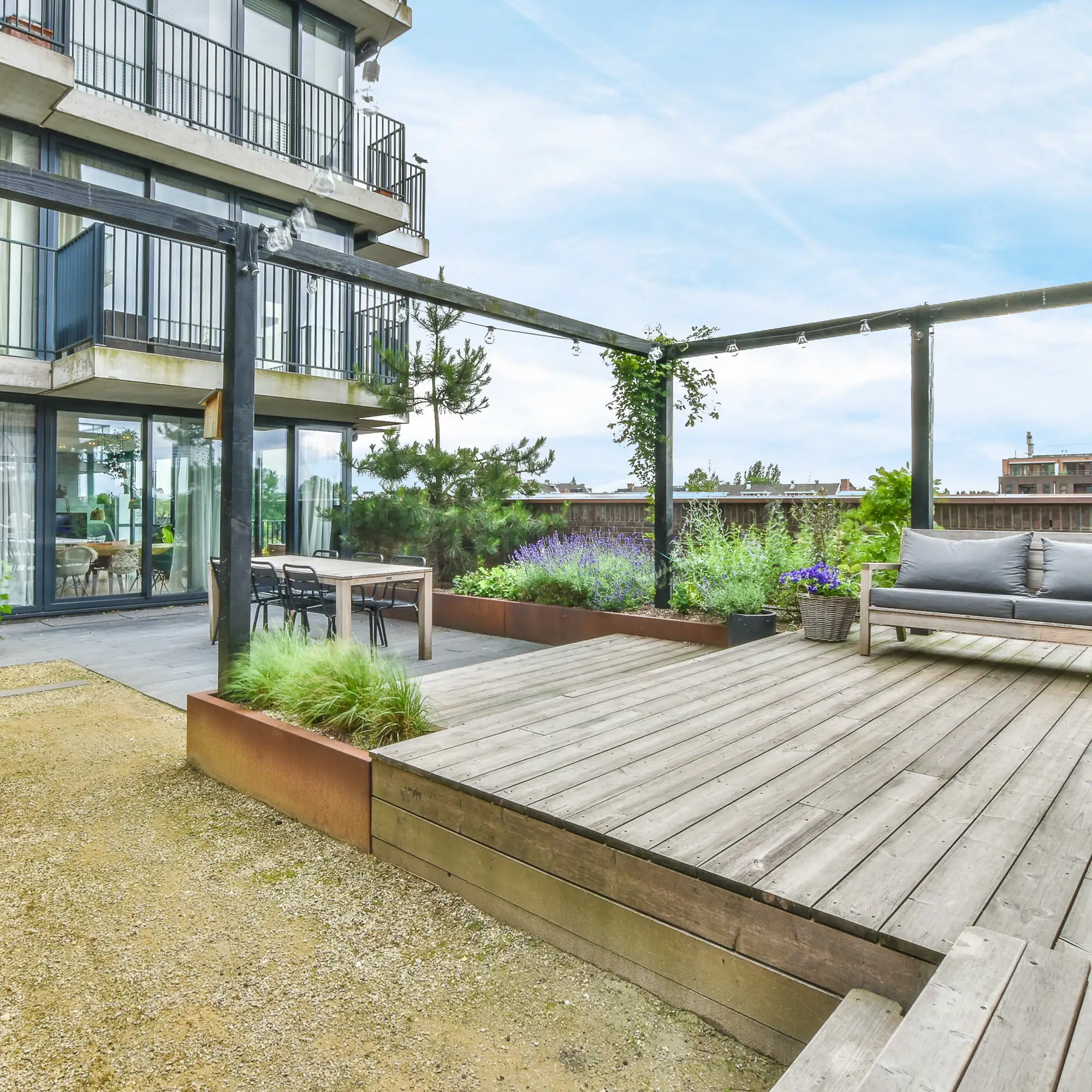 waterbergend dakterras vlonder hout basic